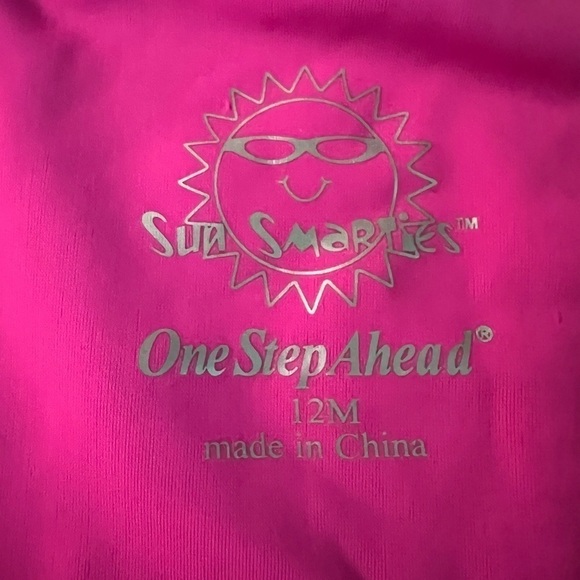 SUN SMARTIES ONE STEP AHEAD BABY GIRL PINK ONSIE SWIMSUIT SIZE 12 MONTHS NWT - Picture 4 of 10
